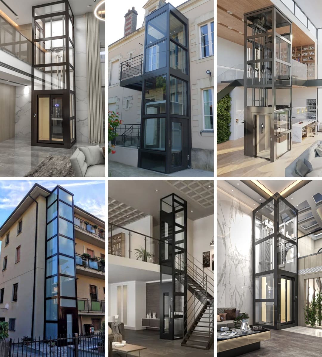 Mẫu thang máy đẹp kính toàn phần